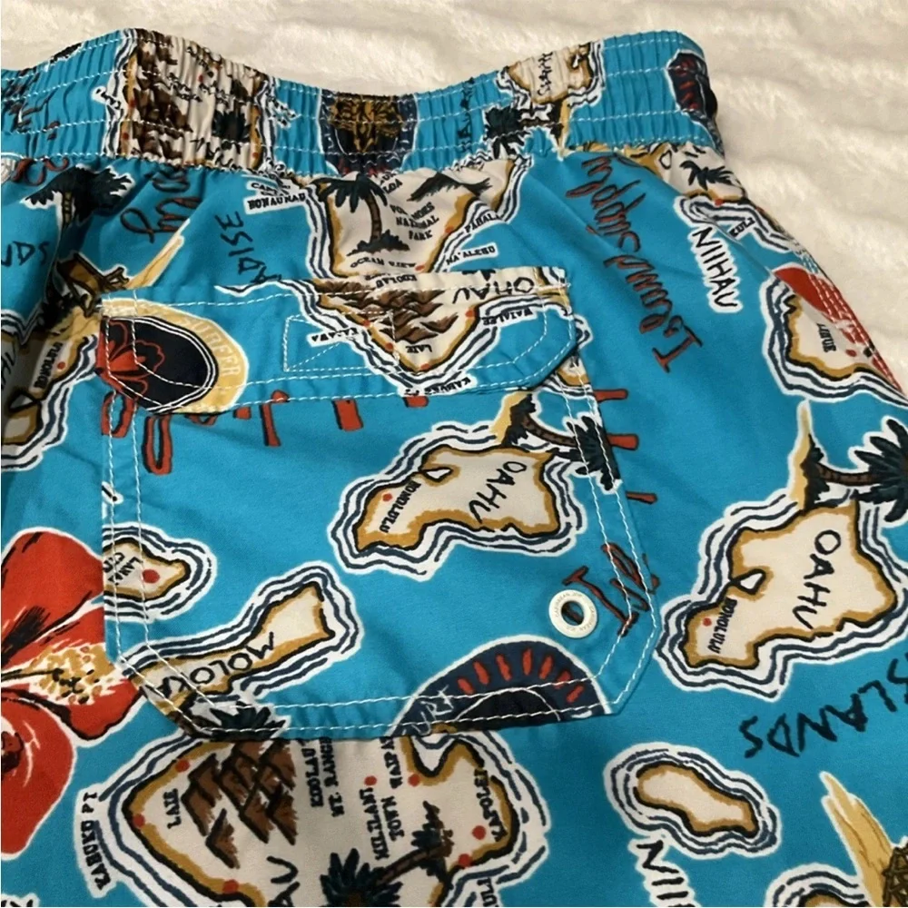 Caribbean Joe  Mens Hawaiian Swim Shorts Size‎ Large